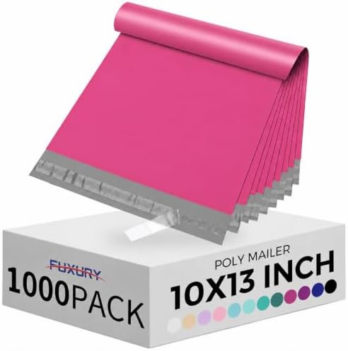 Fuxury Poly Mailers 10X13" 1000 Pack,Shipping Bags For Clothing,Hot Pink by Fuxury