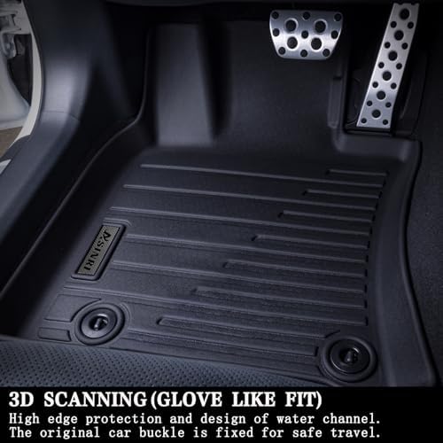 Floor Mats & Trunk Mat & Backrest Mat for 2025 2026 Nissan Kicks TPE All Weather Protection 2 Rows Car Floor Liners & Cargo Liners (Fit Upper Layer) with Velcro Rear Seats Backrest - Image 3