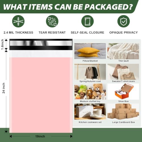 10Pack Thick Large Poly Mailers Bags 19x24 for Clothes and Small Bussiness - Image 2