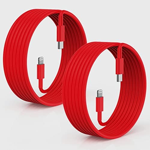 2Pack Red Fast Charger Cable 10ft [Apple MFi Certified], USB Type C to Lightning Cable 10 Foot for Apple iPhone 14/13 /12 Pro XR XS Max X 8 Plu by Citelect