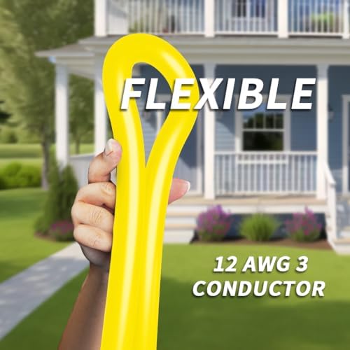 PlugSaf 25FT 12 Gauge Extension Cord, Heavy Duty Extension Cord, Yellow - Image 4
