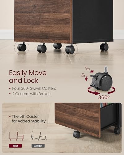 VASAGLE 2-Drawer File Cabinet, Small Rolling Filing Cabinet - Image 5