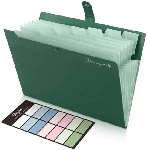 SKYDUE Expanding File Organizer with 8 Pockets, Accordion File Folders by SKYDUE