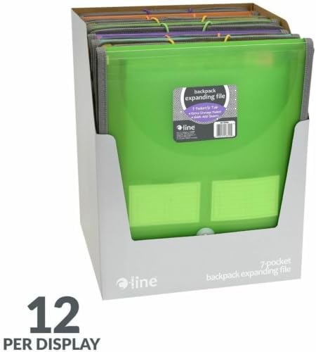 C-Line 7-Pocket Vertical Expanding Backpack Organizer File, 1 File, Color May Vary (58700), Assorted, 1" x 10 1/4" x 12 3/4" - Image 2