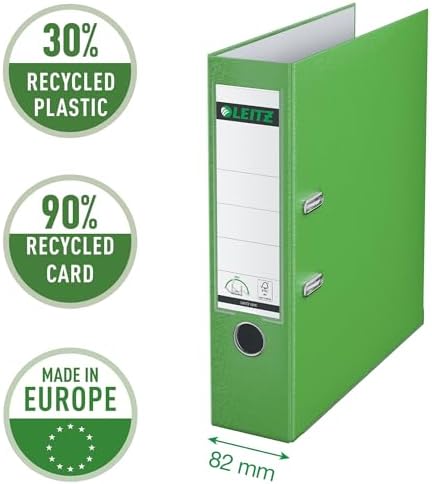 Leitz Lever Arch File, Light Green, A4, 80mm Width, Plastic, 10100050 - Image 2