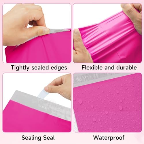 Pink Poly Mailers 19x24, 100 Pack with Strong Self-Adhesive, Ideal for Shipping Clothes, Shoes, Books, Toys, and Small Electronics - Image 2