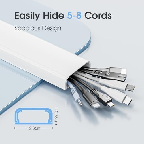 47in XX-Large Cord Hider Wall Mounted TV, Pre-drilled Cord Cover, Wire Hiders for TV on Wall, Paintable Cable Cover, W2.36in H0.75in - Image 3