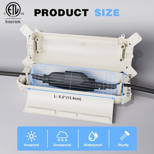 [3 Pack] Flemoon Outdoor Extension Cord Safety Cover with Waterproof Seal - Image 3