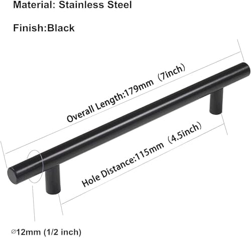 homdiy 15Pack 4.5in Cabinet Handles Black Kitchen Cabinet Pulls Drawer Pulls for Dresser Drawers - Image 4