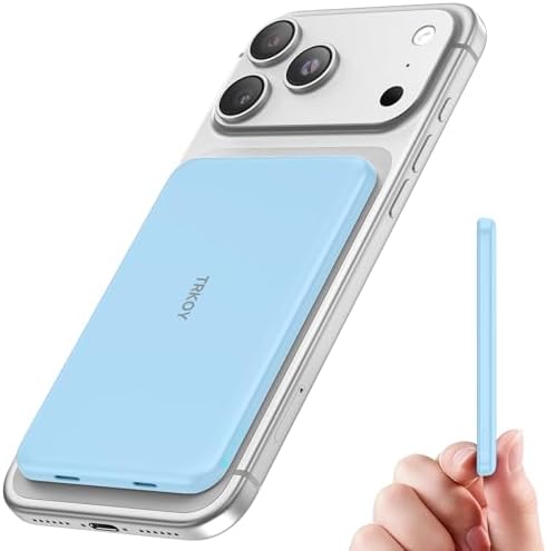 for Magsafe Portable Charger, 5000mAh Slim Wireless Magnetic Power Bank by TRKOY
