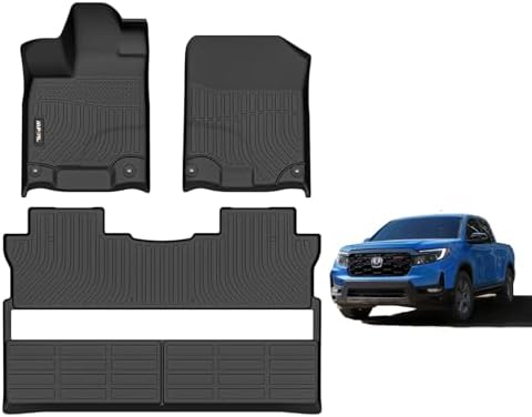 AIPOIL® Custom Fit TPE Floor Mats for 2017-2026 Honda Ridgeline Fits 1st & 2nd Row, All-Weather Protection Waterproof Non-Slip Stain-Resistant Durable TPE Liners with High Edge & Easy Installation by AIPOIL