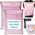 Shipping Bags (12 Pack) with Label Pouch - 14x18 & 18x24 - Poly Mailers for Clothes, Self-Seal Plastic Mailing Envelopes - Tear & Water-Resistant Packaging Bags for Clothing, Not Padded by Emballax