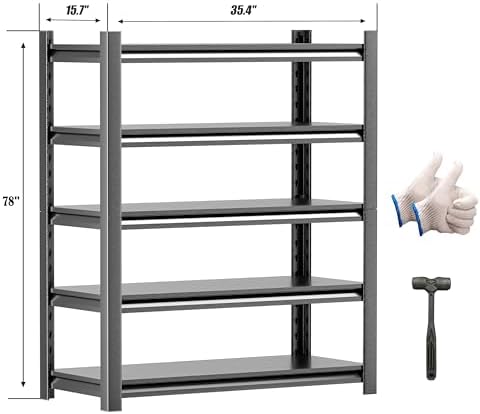 Garage Shelving, 36"W x 16"D x 78"H, Heavy Duty Metal Storage Shelves - Image 2