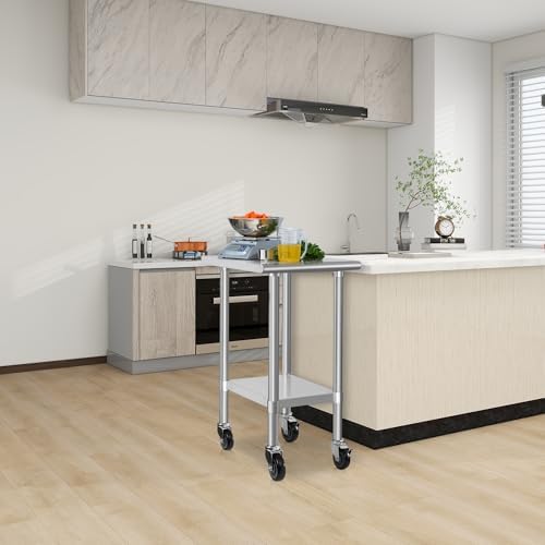 HARDURA Stainless Steel Commercial Table 24×24 Inches with Casters - Image 6
