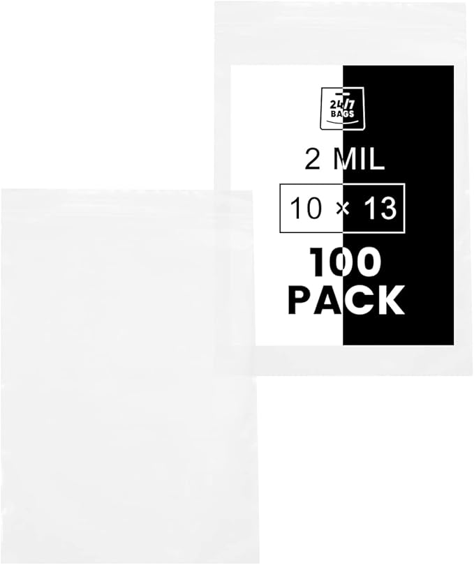 10" X 13" 2 Mil Clear Reclosable Zip Plastic Poly Bags by 247BAGS