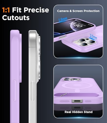 Temdan Magnetic Compatible with iPhone 16 Pro Max Case, [Built-in Invisible Kickstand][Compatible with MagSafe][Military Grade Shockproof] Slim Translucent Matte Phone Case for iPhone 16 Pro Max 6.9" - Image 6