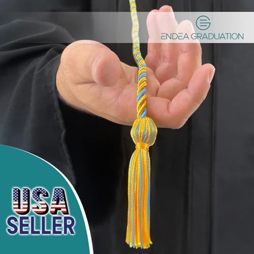 Endea Graduation Single Honor Cord Two-Color (Gold/Light Blue) - Image 2