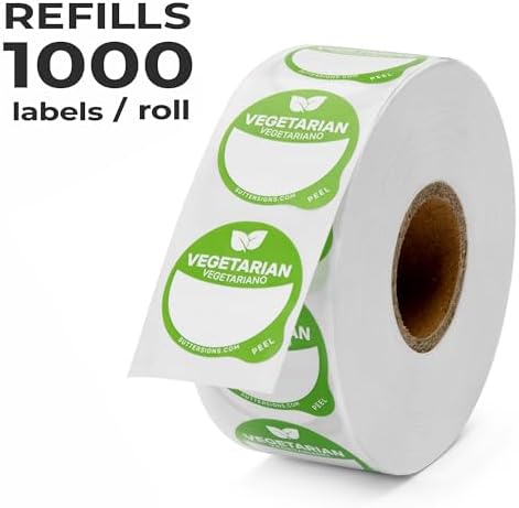 Vegetarian Food Labels, 1" Dot Blank Sticker Labels 1000 pcs - Image 2