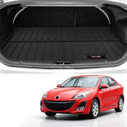 Custom Car Cargo Mats Trunk Liner All Weather TPE for 2010-2013 Mazda 3 Sedan Accessories (for 2010-2013 Mazda 3 Sedan) (Not Hatchback) - Image 2