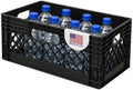 EconoHome Milk Crate - Stackable Storage Crate with Built-In Handles - Heavy Duty Plastic Material - Ventilated Organizer Bin for Garage, Pantry, Classroom, Office & Moving - Black, 19x13x11, 1-Pack by EconoHome