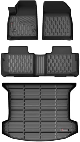 Floor Mats & Cargo Liner Compatible with 2017-2025 Cadillac XT5 Cargo Mat, Full Set All Weather Protection 1st, 2nd Row Car Liners & Trunk Mat, Black by AUTOBULL