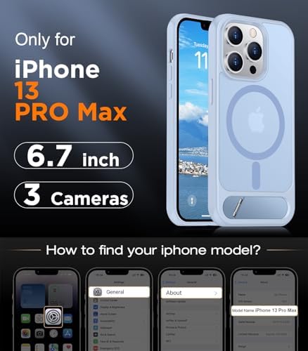 Temdan Magnetic Compatible with iPhone 13 Pro Max Case, [Built-in Invisible Kickstand][Compatible with MagSafe] [Military Grade Shockproof] Slim Translucent Matte Phone Case for iPhone 13 Pro Max 6.7" - Image 2