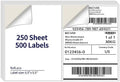 8.5" x 5.5" Half Page Self Adhesive Shipping Label, Compatible Laser & Inkjet Printers, White, 2 Labels Per Sheet(250 Sheet Total 500 Labels) by NefLaca