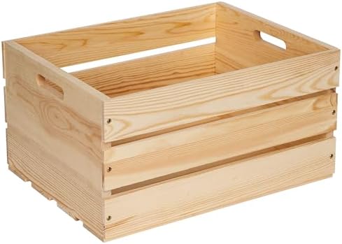Extra Large Pine Wood Crates For Storage, Vinyl Records Storage Crates,The Storage Crates Are Made Of Pure Natural Solid Wood,Exuding Natural Pine Flavor,Unfinished Wooden Crates For Display . (1) by Unknown