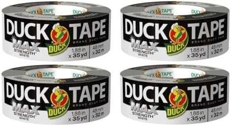 Duck Brand Max Strength Duct Tape, White, 4 Rolls, 1.88 Inch x 35 Yards Each, 240866 by DuckBrand