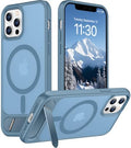Temdan Magnetic Compatible with iPhone 12 Pro Max Case, [Built-in Invisible Kickstand][Compatible with MagSafe][Military Grade Shockproof] Slim Translucent Matte Phone Case for iPhone 12 Pro Max 6.7" by Temdan