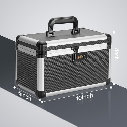 Medicine Lock Box with Combination Lock - 10 x 6 x 6.7 Inches - First Aid Safe Medication Storage Box, Medications and Personal Items, Safe Boxes for Home and Outdoor - Tactical Black - Image 2