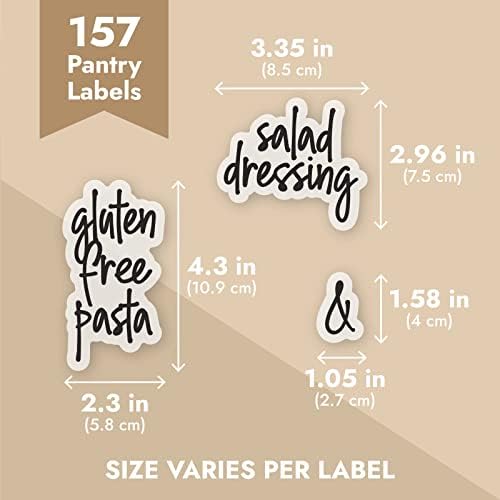 Talented Kitchen Pantry Labels for Food Containers - 157-Piece, Black Script Vinyl - Jar & Bin Labels & Food Storage Organization Stickers - Image 5