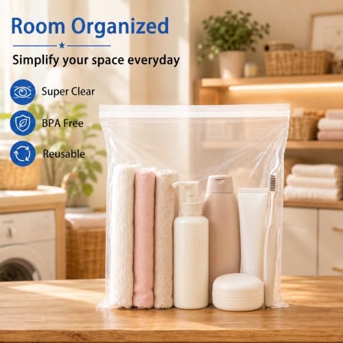 Large 3 Gallon Zippered Plastic Bags for Storage - Image 6