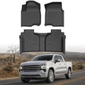 Floor Mats for 2019-2026 Chevy Silverado/GMC Sierra 1500, 2020-2026 2500 HD/3500 HD Crew Cab (Fit w/Under-Seat Storage), All Weather Floor Liners for Silverado Accessories, Heavy Duty TPE Car Mats by cartist