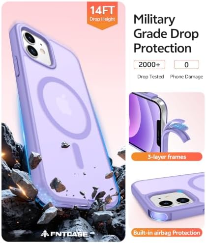 FNTCASE for iPhone 12 / 12 Pro Case, with Screen Protector, Fit for Magsafe - Image 6