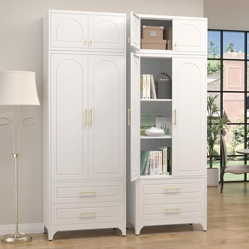 SteeLoong 90”Kitchen Pantry Cabinet, Metal Storage Cabinet with 2 Drawers by Steeloong