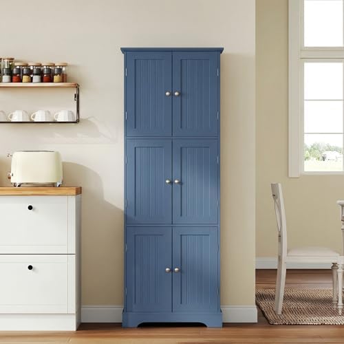 ChooChoo 63.2" Tall Bathroom Storage Cabinet with 6 Doors - Image 6