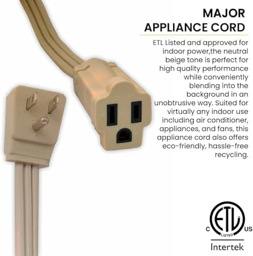 GoGreen Power Inc. (G-25603-4) 14/3 3' Appliance Extension Cord, Beige, 3ft, 4 Pack - Image 2