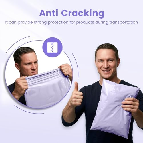 Metronic Poly Mailers 12x15.5 50PC Shipping Bags for Clothing Lilac Purple - Image 5