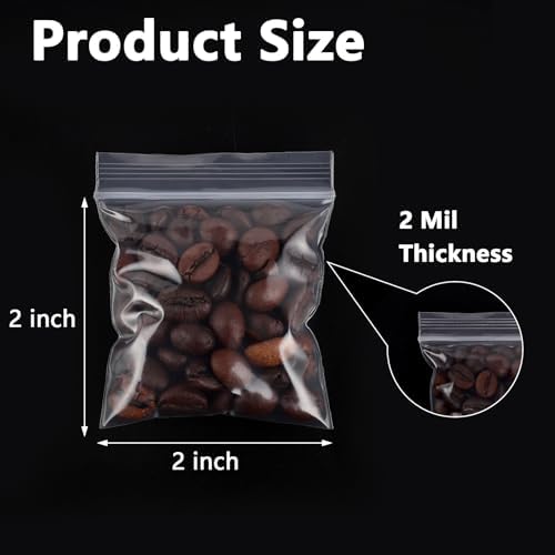 500 PCS 2" x 2" Small Plastic Bags 2 Mil Mini Clear Plastic Poly Bag - Image 2