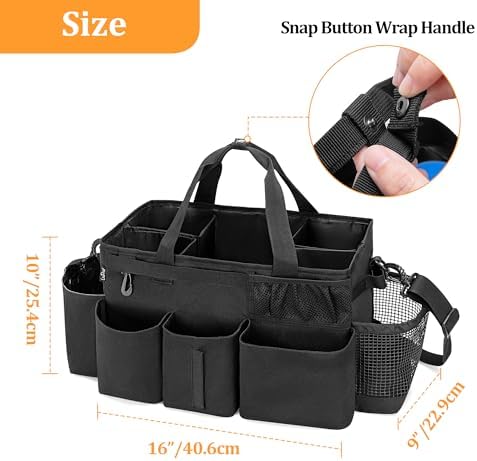 LoDrid Hot Tub Chemical Storage Bag with Handle and Shoulder Strap, Black - Image 6