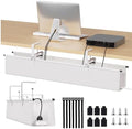 Under Desk Cable Management Tray, 36" Fabric Wire Cord Organizer, White by JOLENSOY