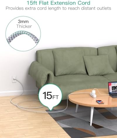 Mifaso Extension Cord with Multiple Outlets 15FT, 13-in-1 Long Power Strip - Image 2