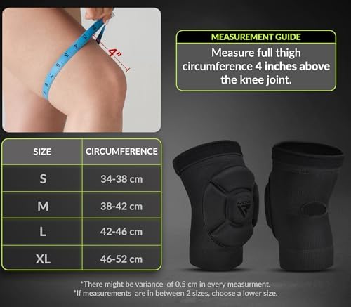 RDX Knee Pads for Work, Oeko TEX Certified, Anti-Slip Protective Thick Padded Foam Pad, Collision Avoidance Sleeves Pair, MMA Muay Thai Grappling Volleyball Football Wrestling Gardening. - Image 4