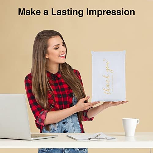 JinRuiKJ Thank You Poly Mailers 6x9 Inch, 100 PCS, White - Image 5