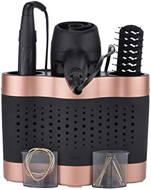 Minky Styling Dock - Silicone Mat Hair Tool Storage, Hair Dryer Holder Organiser - Rose Gold and Black by MinkyHomecare