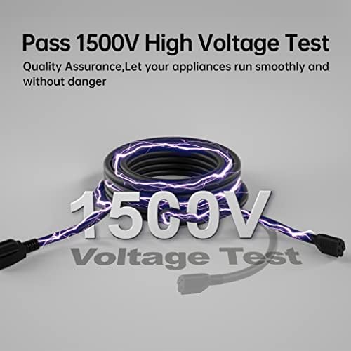 PlugSaf 16 Gauge 50 FT Black Outdoor Extension Cord Waterproof - Image 3