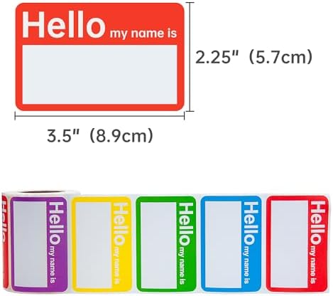L LIKED 400 Colors Hello Name Tags Stickers 3.5x2.25 for School Office Home (Pack of 2) - Image 2