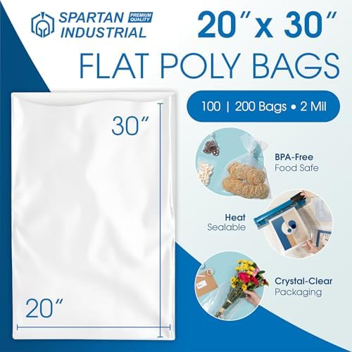 20" X 30" Open-End Flat Poly Bags (100 Count) No Adhesive Strip - Image 2