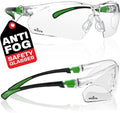 NoCry Clear Safety Glasses for Men and Women with Anti-Fog and Scratch Resistant Wrap Around Lenses, Adjustable Temples and Nose Pads — ANSI Z87 Certified Protective Eyewear with 100% UV Shielding by NoCry